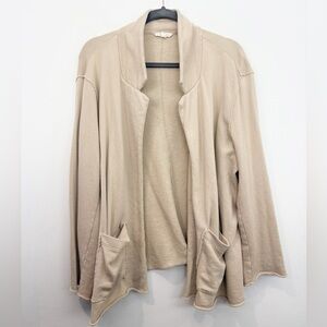 Eileen Fisher Lightweight Tan Sweater Blazer Size XL